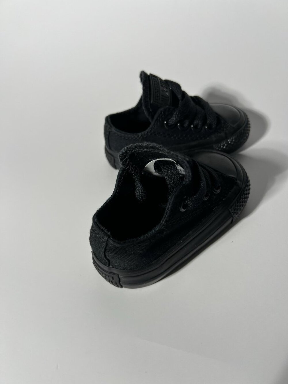 Converse Chuck Taylor All Star Black Canvas Baby Infant Size 2 Low Top - Picture 11 of 12